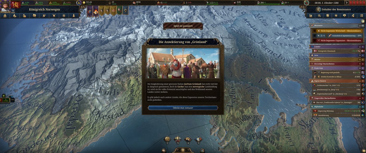 Die Spieloberfl&auml;che von Europa Universalis 5: Eine farbige Landkarte mit unz&auml;hligen Men&uuml;s.
