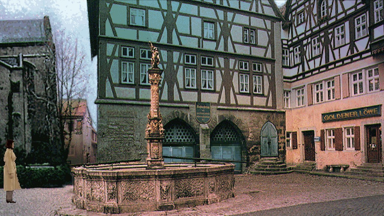 [13/10/2025] Unterhalb von Schloss Ritter liegt der fiktive Ort Rittersberg. Das Gebäude links soll das Rathaus sein, rechts befinden sich das Postamt und ein Wirtshaus.&nbsp;