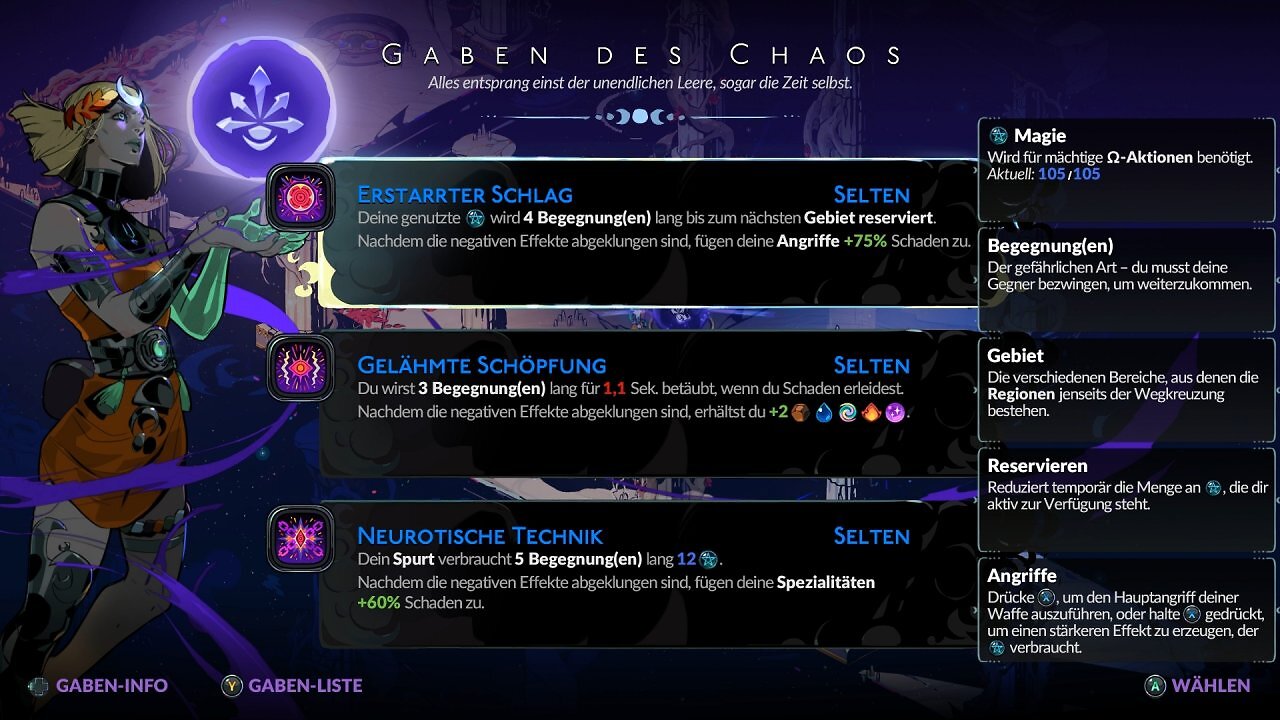 Auch Chaos ist wieder mit von der Partie. Seine Gaben stellen kleine Prüfungen dar, sind aber freiwillig.