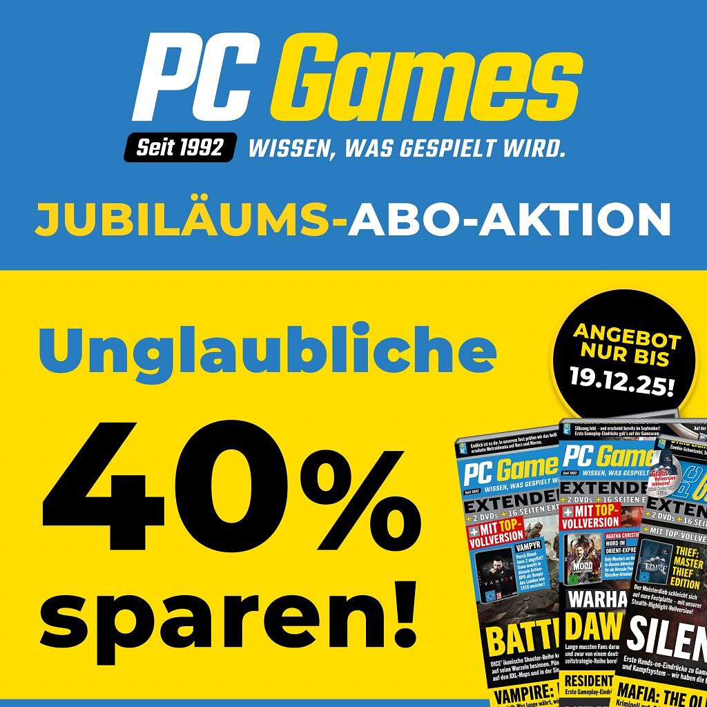 [14/11/2025] Nur für kurze Zeit: 40 Prozent beim PC-Games-Abo sparen (2)