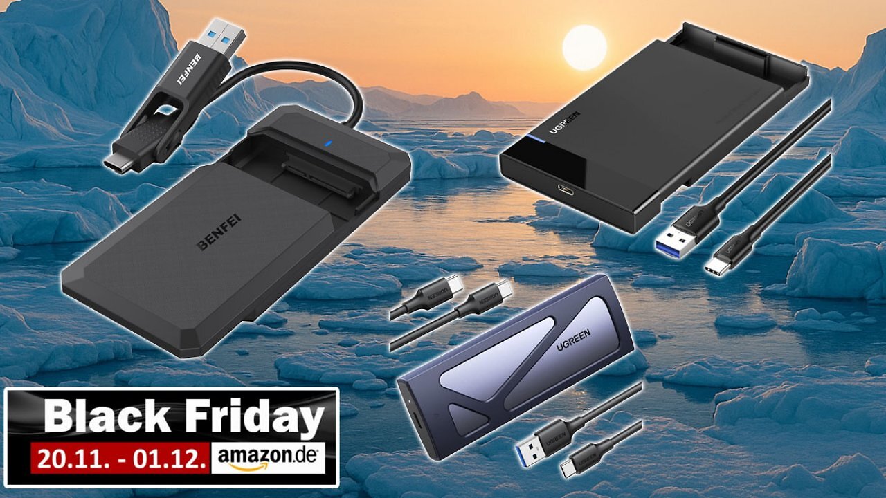 [25/11/2025] Für ein Handvoll Euro: Beliebte SSD-Cases für SATA- und NVMe-SSDs zum Bau externer Festplatte am Black Friday