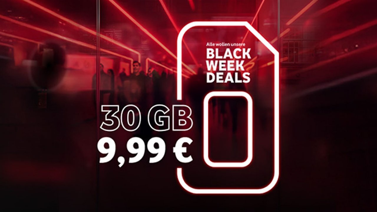 30 GB für 9,99€: Doppeltes Datenvolumen beim Vodafone Black Week Deal