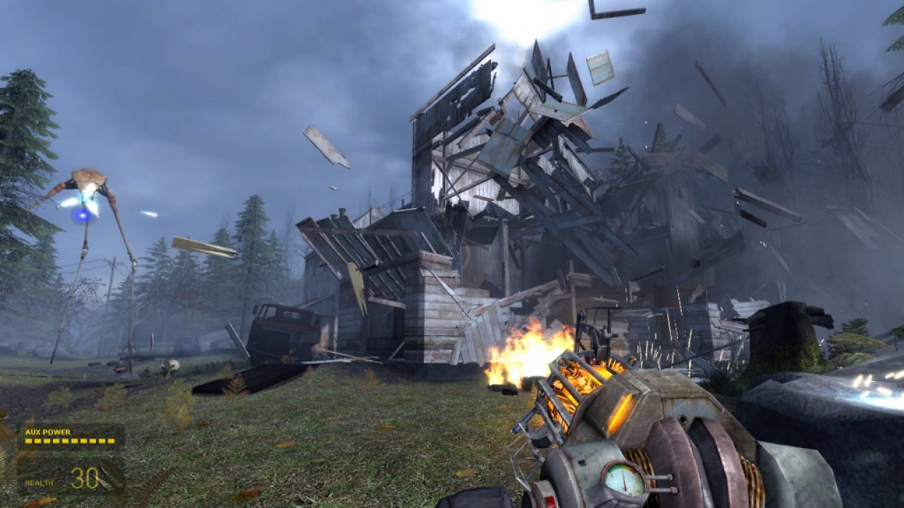 Ein Bild zeigt die Zerstörungseffeke aus Half-Life 2: Episode 2