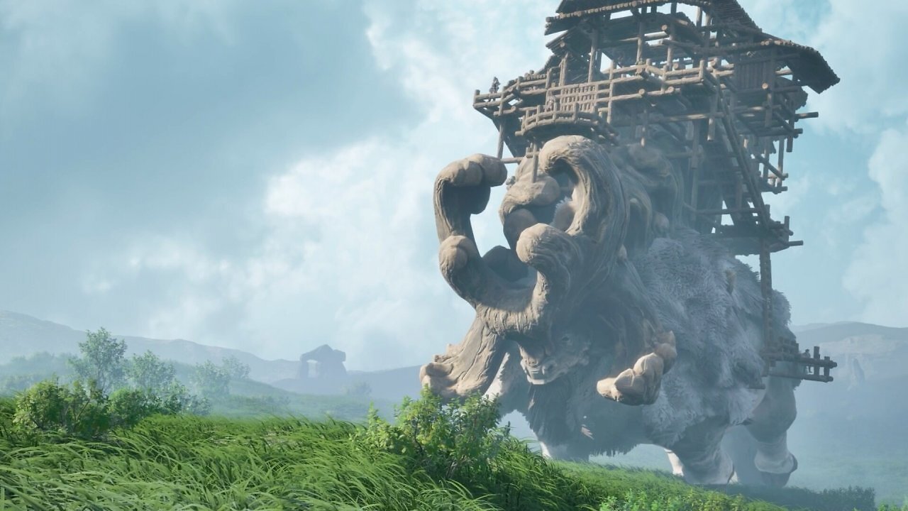 [15/12/2025] Riesige Wesen ziehen in Of Peaks and Tides durch die Spielwelt. Es wirkt so, als könnten wir einige der Kreaturen zu unseren Gunsten benutzen.