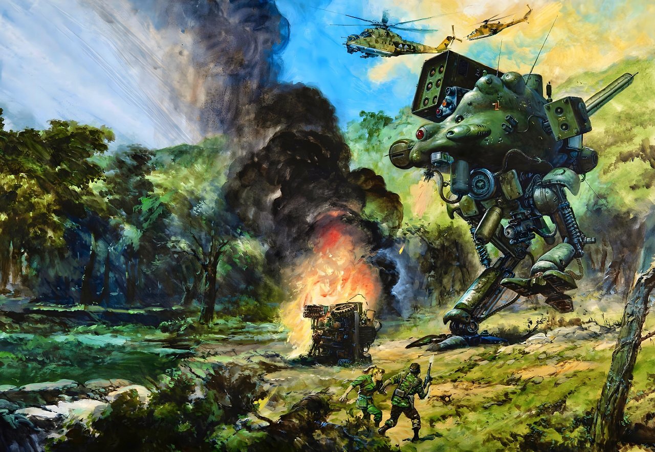 [13/12/2025] Das Artwork zu Metal Gear 2: Solid Snake zeigt den Kampfroboter, den wir gegen Ende der Story zu Fall bringen müssen. Optisch hat er nicht viel mit späteren Metal Gears gemein.