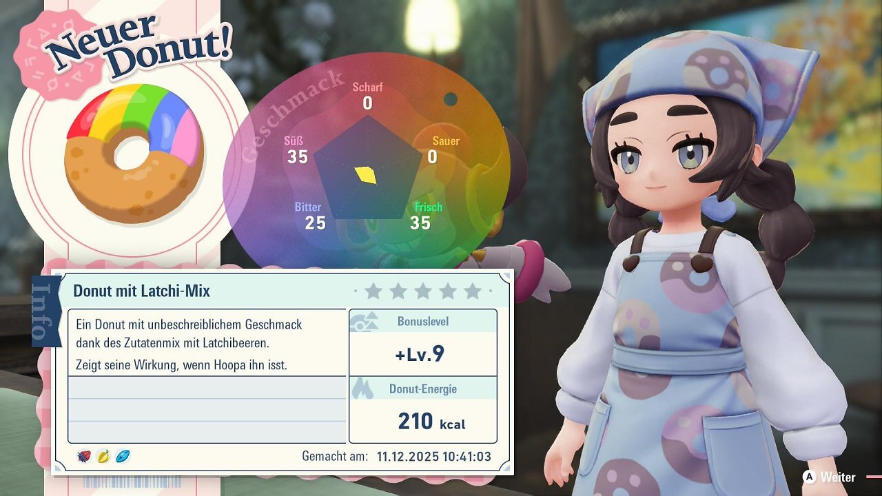 [16/12/2025] Durch das Kombinieren verschiedener Beeren bereitet ihr leckere Donuts zu. Diese ermöglichen euch den Weg nach Dimensions-Illumina und verleihen euren Pokémon zusätzliche Stärke.
