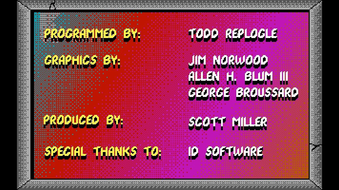 Die Erfinder und Entwickler von Duke Nukem, hier zu sehen in den Credits aus dem Jahr 1991.