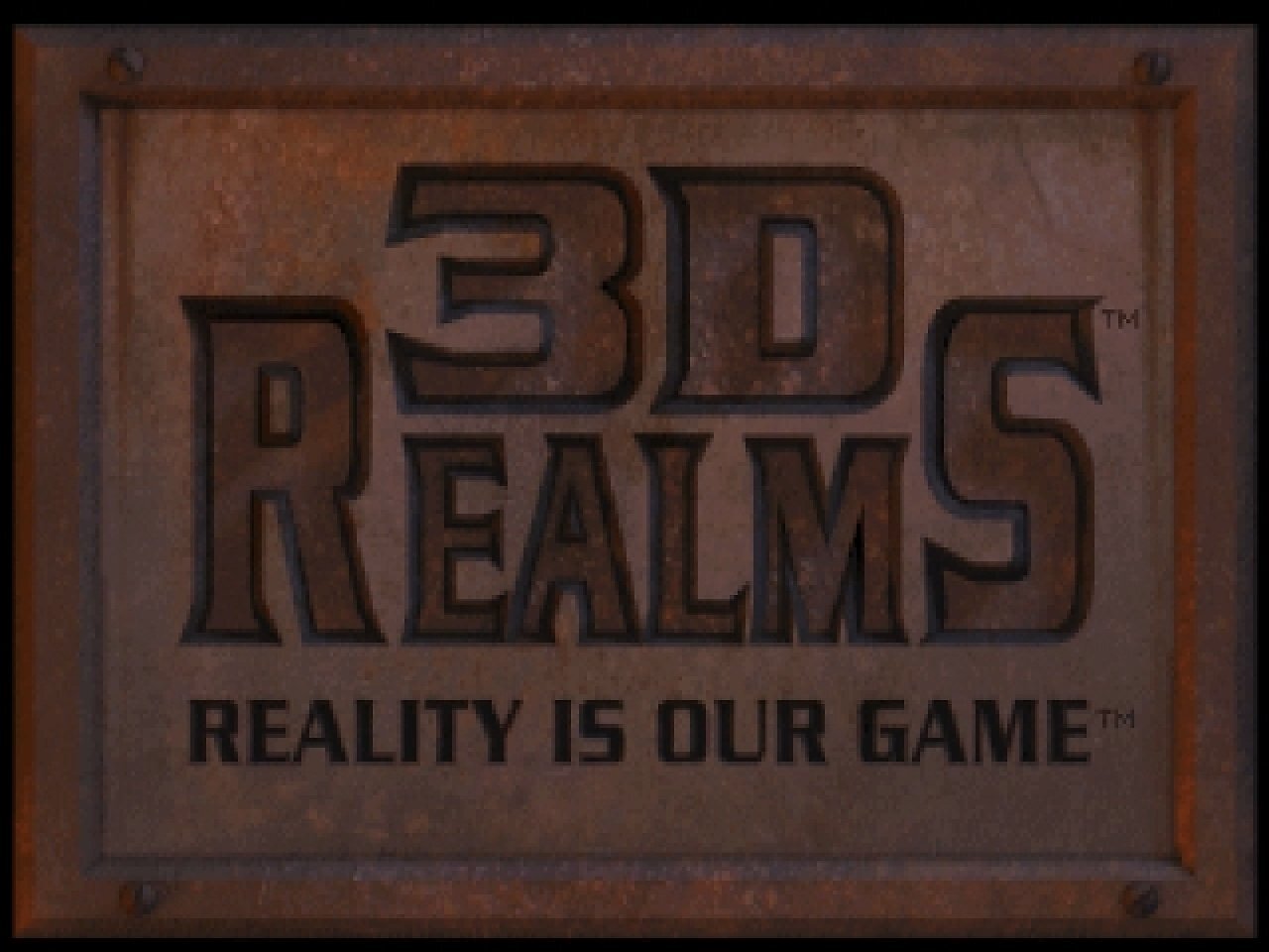 Das Logo von 3D Realms, so wie es 1996 in Duke Nukem 3D zu sehen ist.