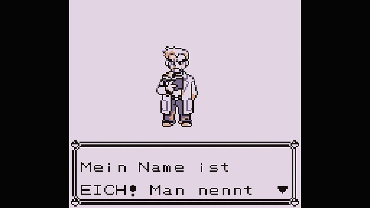 [06/03/2026] Professor Eich eröffnet mit seiner Rede nicht nur das Spiel. Er schenkt uns unser erstes Pokémon und wäre sogar ein letzter Boss gewesen! Leider hat der Kampf die Konzeptionsphase nie verlassen.
