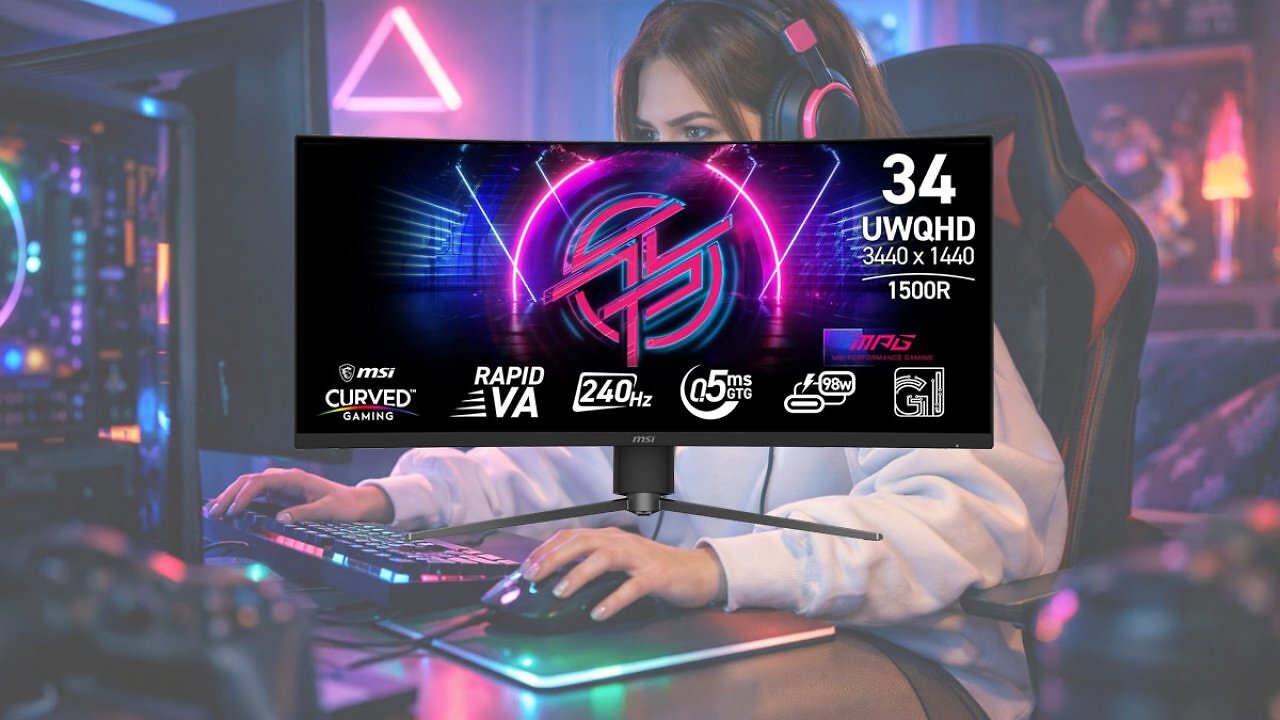 Gerade nur 349€: Starker Ultrawide Curved Gaming-Monitor von MSI mit 240 Hz