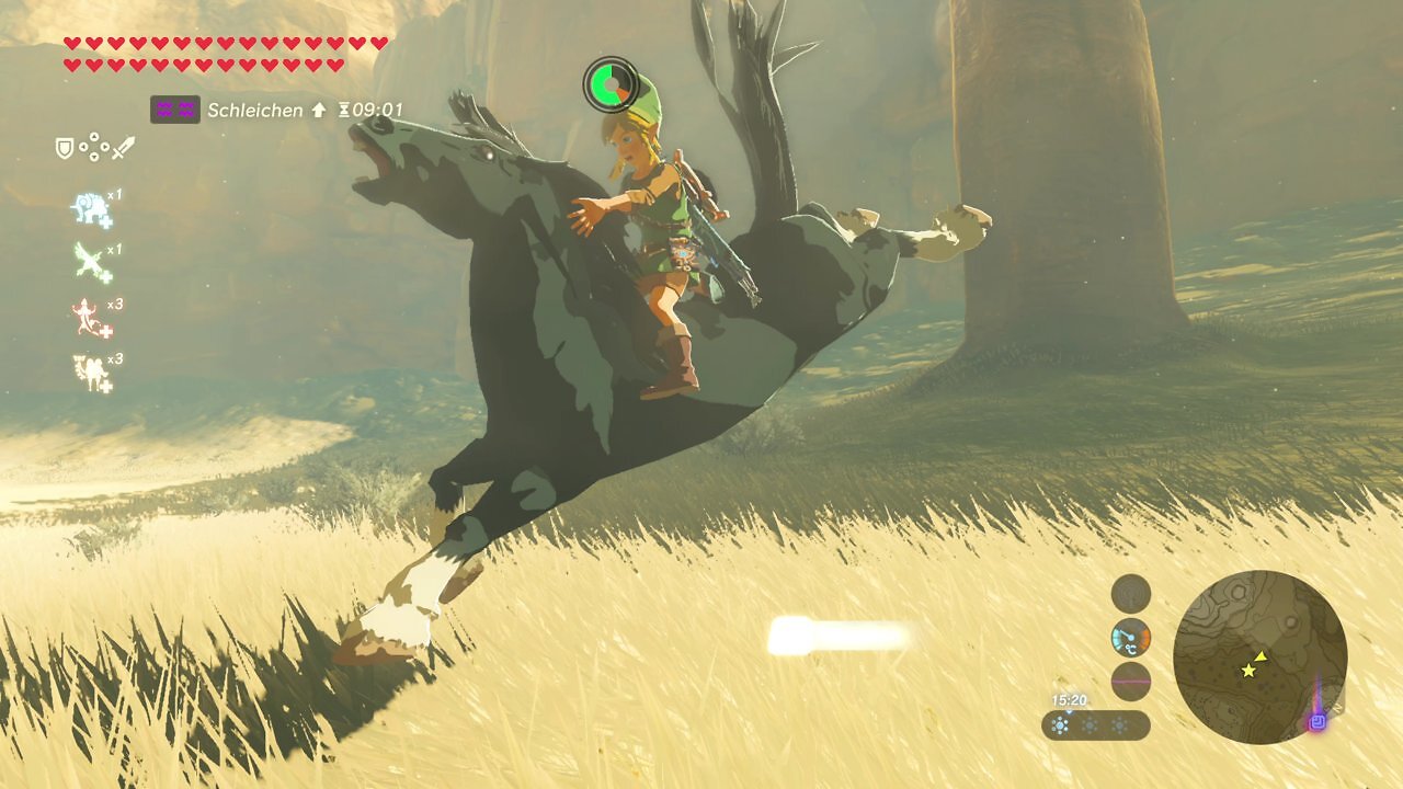 [25/03/2026] Gut festhalten: In Breath of the Wild müsst ihr die Pferde erst mal einreiten und zähmen, bevor ihr sie registrieren lassen könnt.