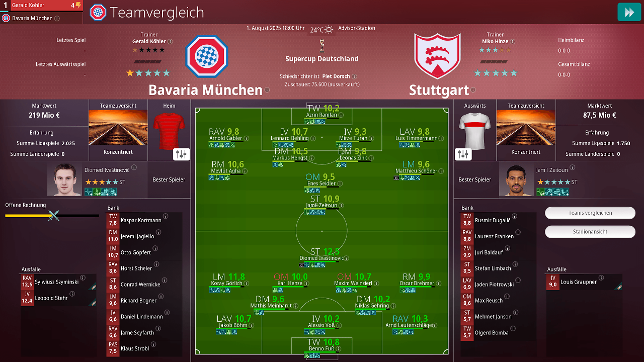 [25/03/2026] Teamvergleich in We Are Football 2027.