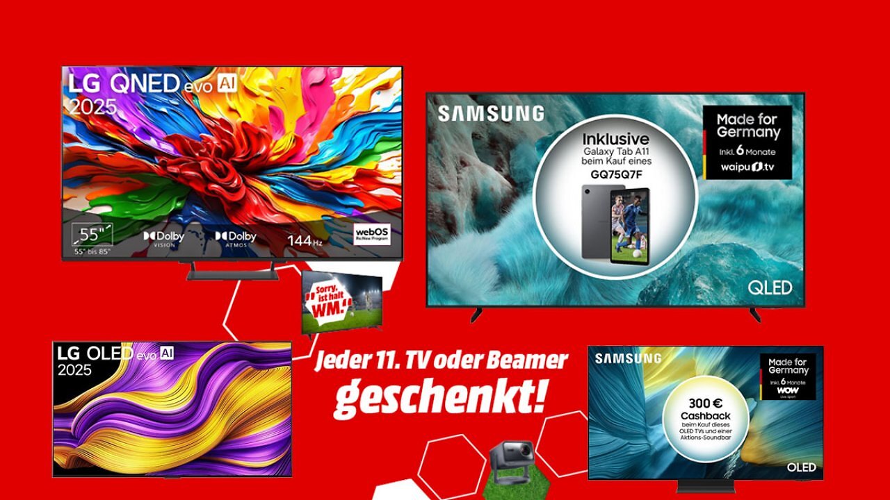 Nur bis Sonntag: Fernseher von LG & Samsung bis zu 70% unter UVP - mit etwas Glück sogar geschenkt