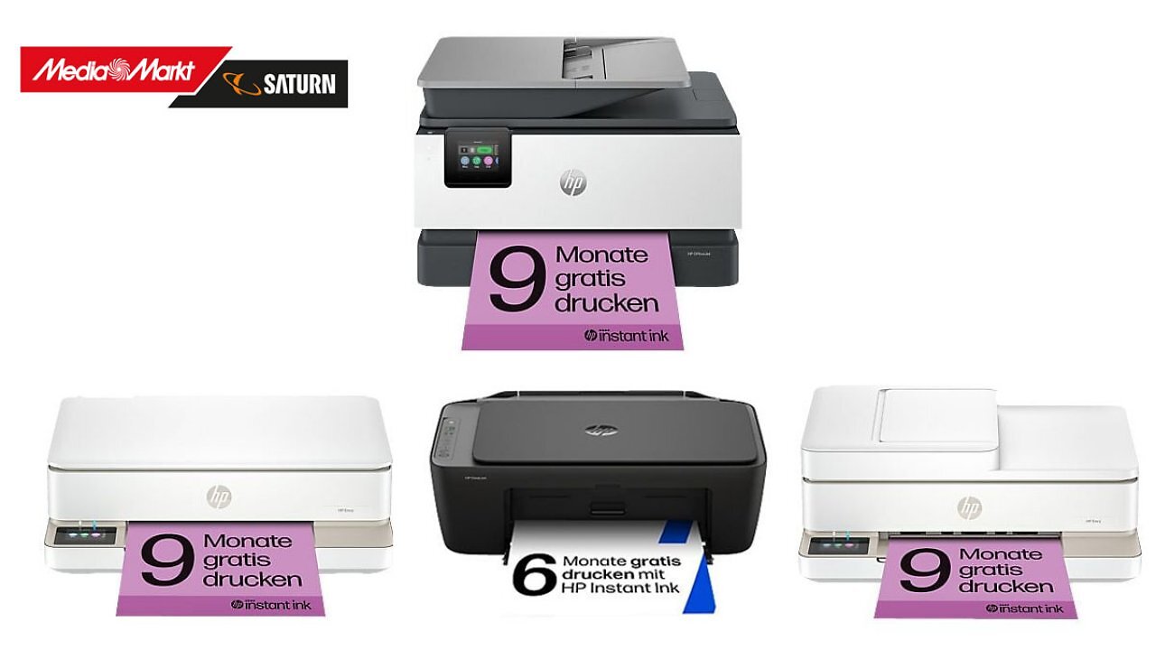 [13/05/2026] Bis zu 9 Monate gratis drucken: Rabattierte Farb-Multifunktionsdrucker von HP ab 55,90€ - drucken, scannen, kopieren