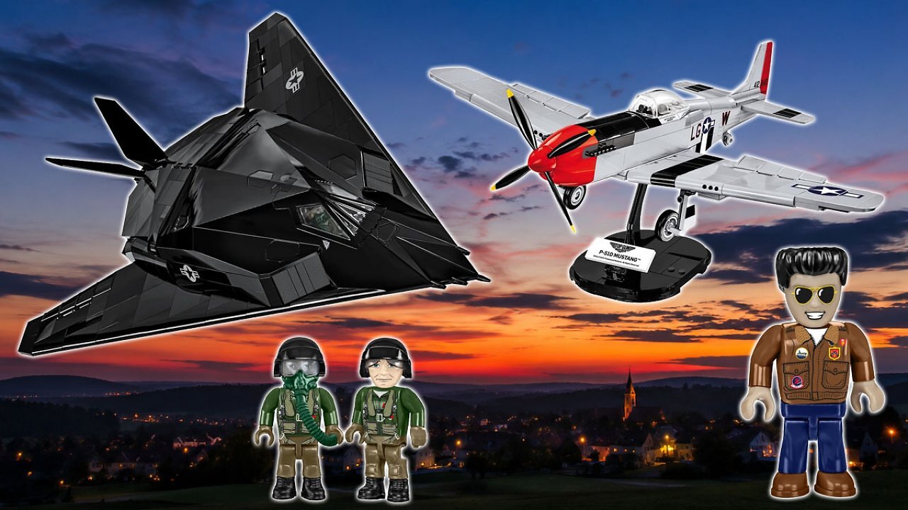 [29/05/2026] Cobi bei Amazon befristet im Angebot: F-117 Nighthawk und P-51D Mustang aus Klemmbausteinen