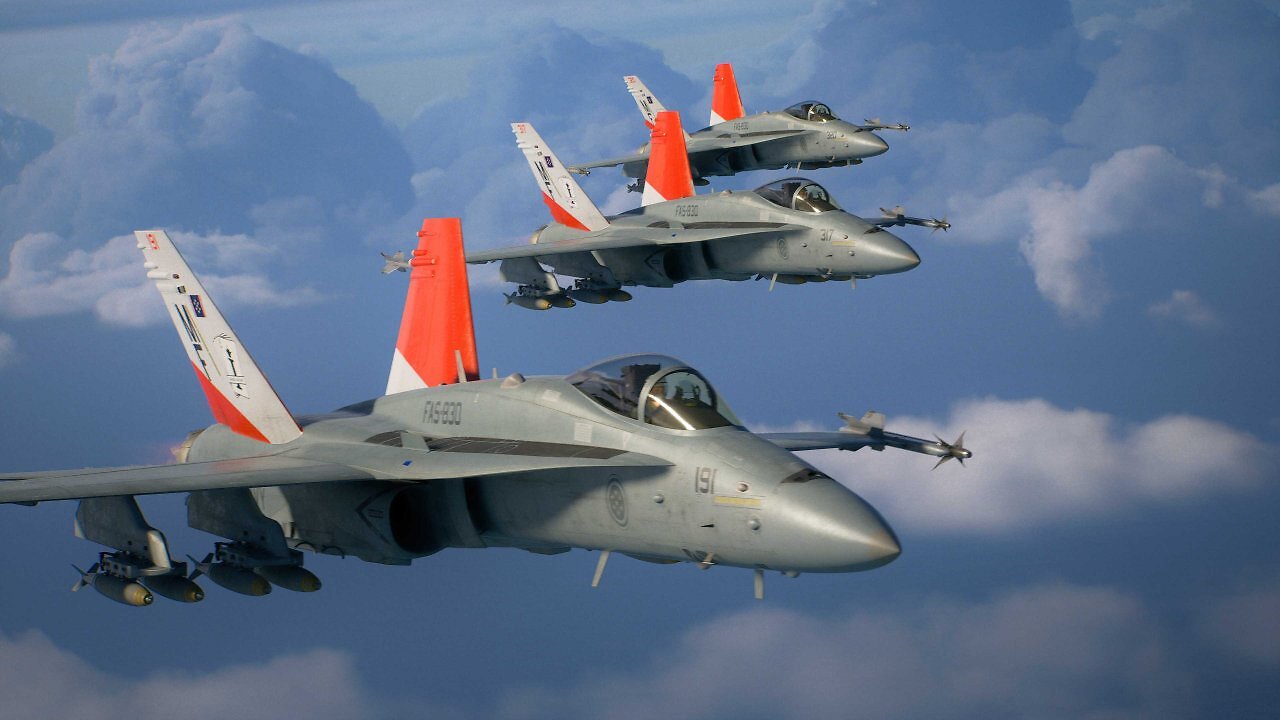 Drei F18-Kampfjets im Formationsflug.