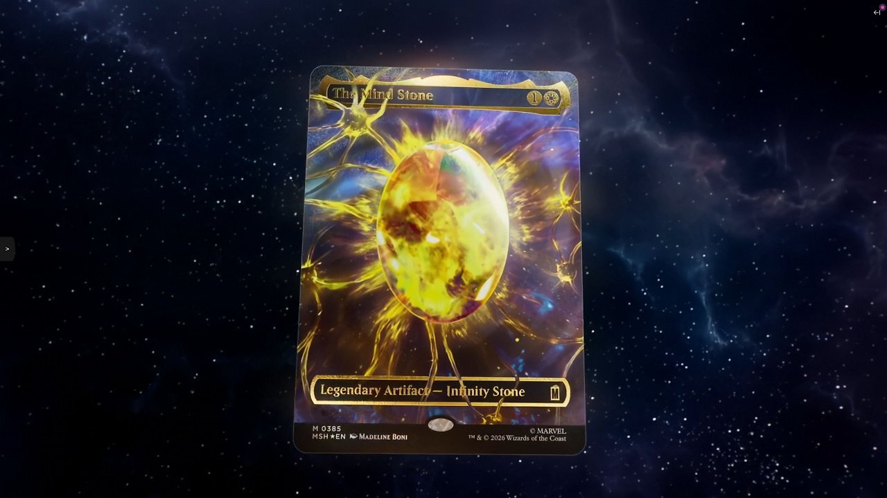 [02/06/2026] Die Cosmic-Foil-Version des Gedankensteins finden Magic-Spieler in Sammler-Boostern. Es wird weniger als 150 Stück dieser Version geben.