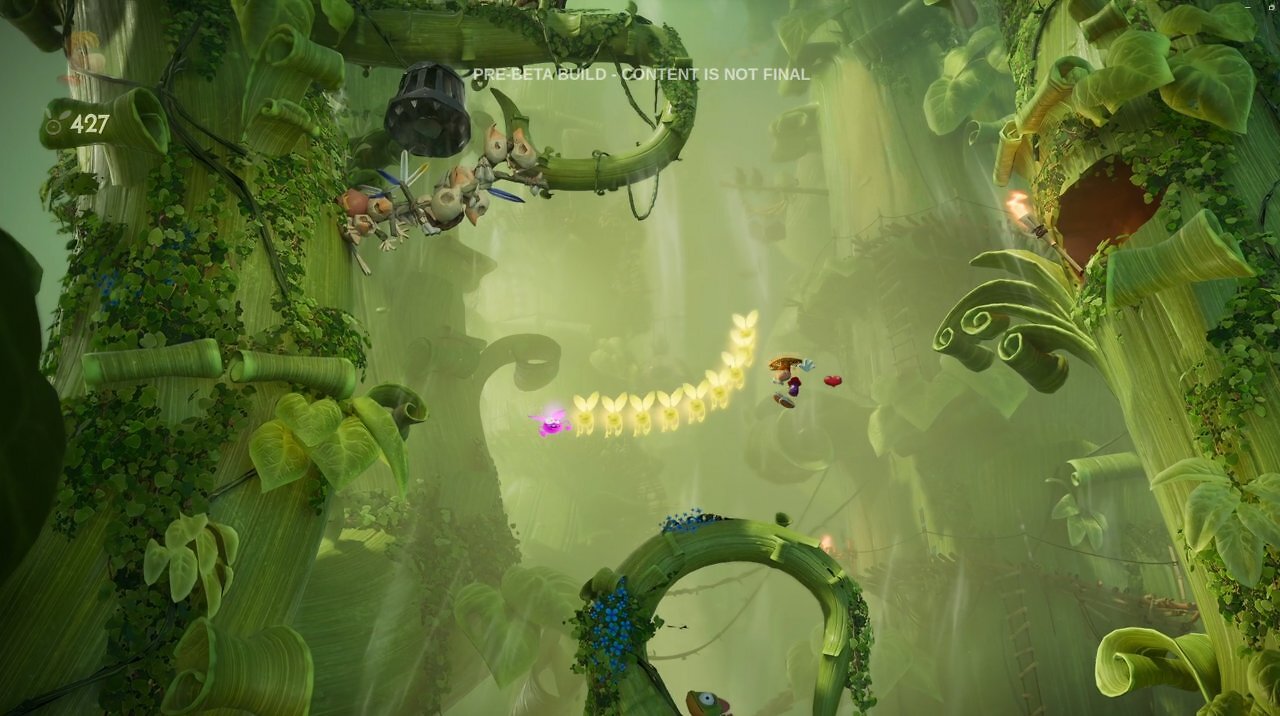 [02/06/2026] Mit dem Propellerflug und aufsteigenden Winden kann Rayman durch die Luft fliegen.