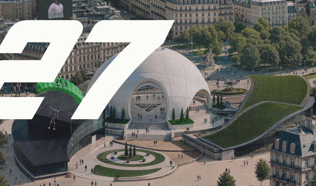 [23/07/2026] Plaza-Gebäude - Ein auffälliger Gebäudekomplex könnte einen zentralen Bereich von The Grounds darstellen.