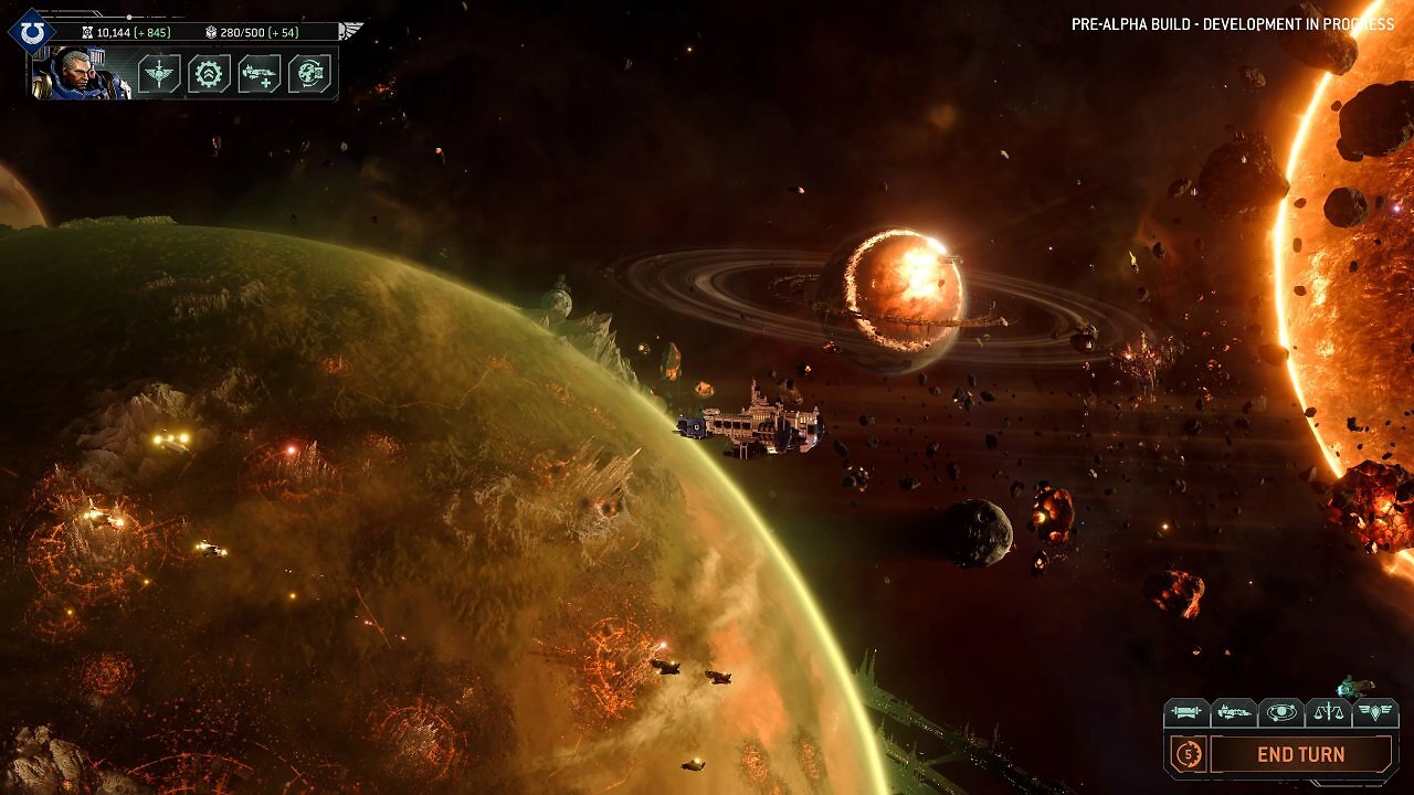 [01/07/2026] EXTERMINATUS! Während die Space Marines den Orbit einer Makropolwelt erreichen, ist im Hintergrund zu sehen, wie ein Planet endgültig vernichtet wird.