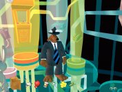 In der virtuellen Welt ist alles ein wenig ... anders. Aus Sam Knarre wird eine Strahlenpistole, aus dem Abhör-Kakerlak ein echter Bug! 
