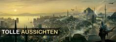 Die wunderschöne Aussicht auf die Stadt verschlägt uns glatt die Sprache. Das Artwork stammt aus Ubisofts [b]Assassin's Creed: Brotherhood[/b].