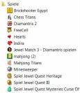 Das ist die Liste der Spiele meiner Mutter in der Windows 7 Partition...