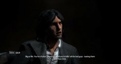Besonders stylish sind die Ladebildschirme von The Darkness. Hauptdarsteller Jackie Estacado spricht hierbei in einem dunklen Raum düstere Monologe, wodurch wir Hintergründe seiner Persönlichkeit erfahren.