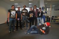 Games Aktuell Podcast 244 (Weihnachts-Special): Marco, Andy, Dominic, Thomas, Matti, Katha und (liegend) Simon (von links)