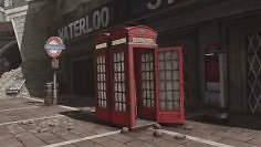 In Fallout: London haben die Modder von Team FOLON die britische Metropole nach einem Fallout dargestellt. Im Bild die Waterloo Station samt roter Telefonzellen.