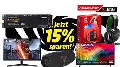 <strong>Kurz 15% Extra-Rabatt auf tausende Artikel: </strong>Gaming-Zubehör, Spielkonsolen, Fernseher uvm. bei MediaMarkt &amp; Saturn
