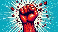 Erhobene Faust Pixelgrafik