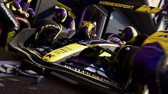 Ein Formel-1-Bolide beim Boxenstopp