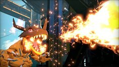 Greymon greift mit Feuer an