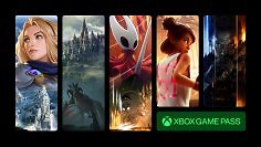 Spart Microsoft jetzt an den Lizenzgebühren für Spiele von externen Studios? Das Bild zeigt eine Collage aus 5 Spielen und dem Game Pass-Logo.