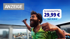 <strong>Unbegrenztes Datenvolumen für 29,99 Euro: </strong>5G-Mobilfunktarif monatlich kündbar - o2-Aktion läuft nur kurz