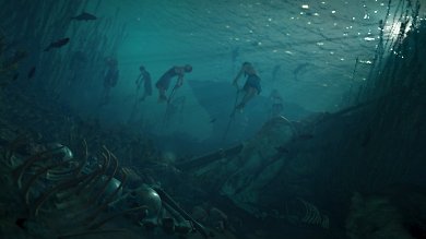 Unter dem Meeresspiegel: In Origins kann der Held wieder tauchen. Unter Wasser warten manchmal grausige, manchmal lohnenswerte Funde. (PC)