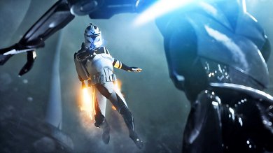 Wer in Battlefront 2 bereit ist, die Brieftasche zu öffnen, gelangt deutlich schneller an Verbesserungen für seine Figur. (Battlefront 2)