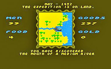 Wo man mit seinem Schiff anlegte und seine Expedition an Land begann, wollte wohlüberlegt sein. (C64)