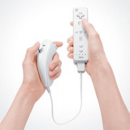 Zusamen gar nicht soooo simpel zu bedienen: Wiimote plus Nunchuck-Erweiterung.