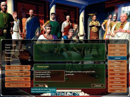 ÁGut beraten: Diese zwölf Kerle stehen Ihnen mit Rat und Tat zur Seite. Sie geben Ihnen Auskunft über Bürgerbelange, Ihre Steuereinahmen und Ihr Ansehen in Rom. (PC) 