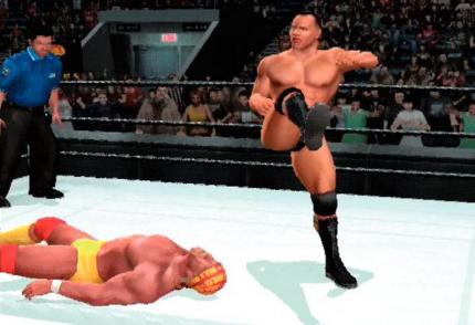 Dynamisch: Finishing-Moves wie den People's Elbow seht ihr aus mehreren Perspektiven. 