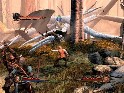 Gefangen: Mit unserer Zauberkraft lösen wir verhexte Ranken, die unseren Drachen am Boden halten. (Xbox360) 