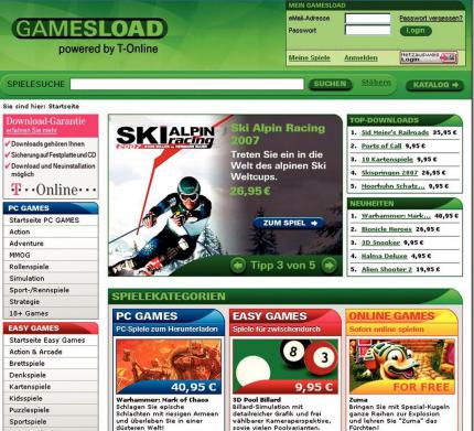 Powered by T-Online: Die bunte Spielemischung von Gamesload.de. 