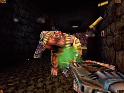 Pixelbrei: Rein optisch ist Unreal schwer in die Jahre gekommen. Die platt texturierten Gegner waren 1998 allerdings Stand der Technik. 