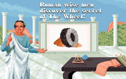 Civilization 1: Wir haben das Rad entdeckt! Schon damals hat sich Sid Meier gern in seinen Spielen verewigt, hier in einer schnieken Römer-Toga. 