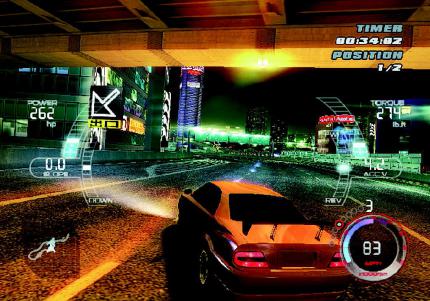 Mit lizenzierten Reisschüsseln driftet ihr über die dunklen Straßen von Tokyo. 