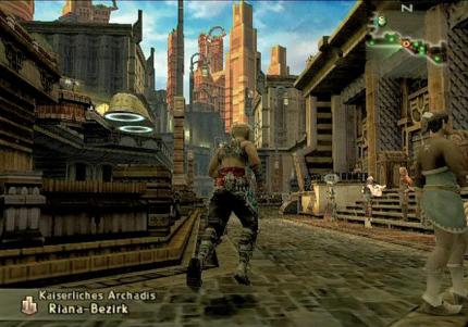 Die fremdartige, imposant gestaltete Architektur entführt Sie in eine gänzlich andere Welt. (PS2) 