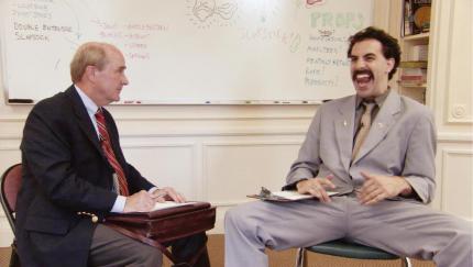 Zwei Welten: Borat beim Humor-Coach.