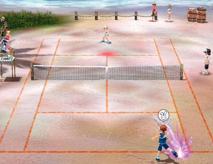 Aus der ferne: Insgesamt wirkt die Grafik wenig spektakulär. Hier zeigt ein kleiner Spezialeffekt, dass wir den Ball perfekt getroffen haben. (PS2) 